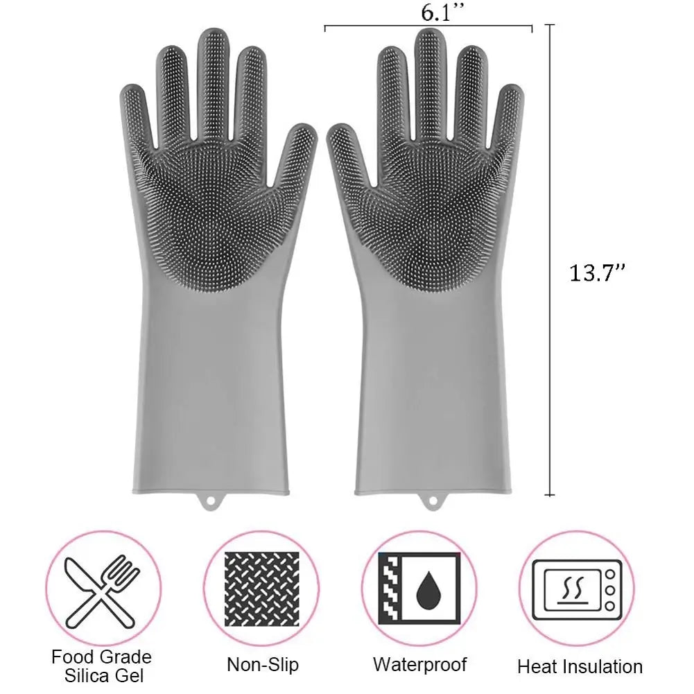 Dishwashing Cleaning Gloves Magic Silicone Rubber