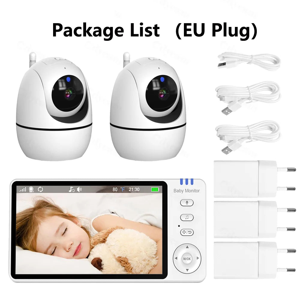 Camera 2.4G Mother Kids Surveillance PTZ Video Cams Temperture Display Home Security Cam