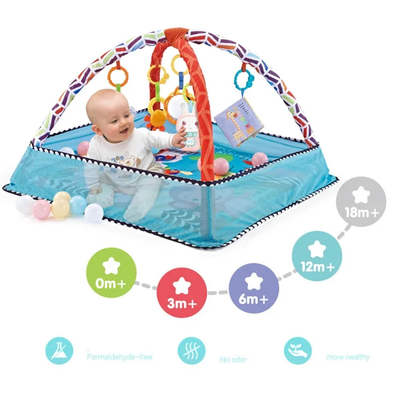 Baby Fitness Frame Early Education Crawling Game Blanket