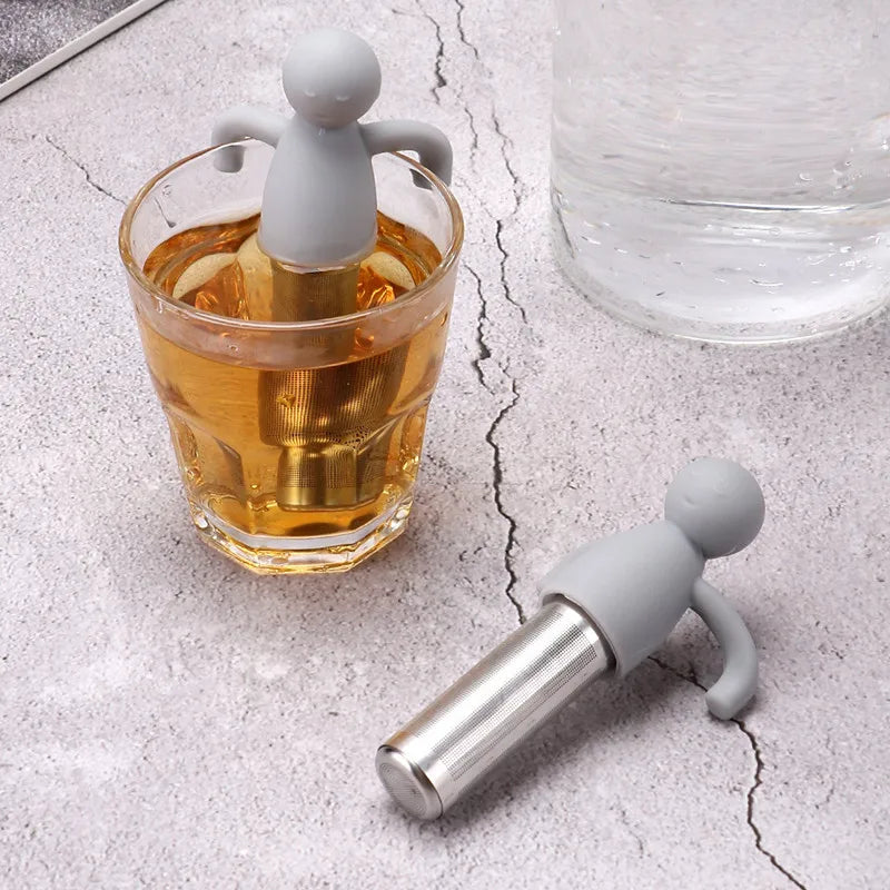 Creative Little Man Shape Silicone Stainless Steel Tea Infuser