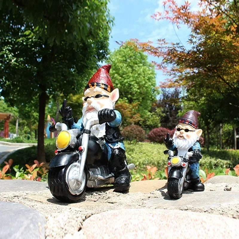 Garden Decoration Old Man Riding Motorcycle