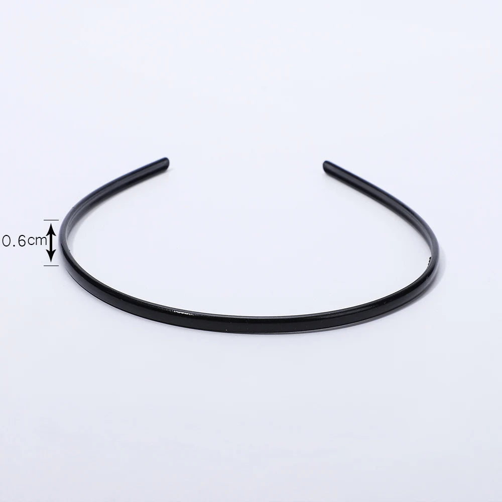 5 Piece Solid Black Color Fashion Head Band for Girls