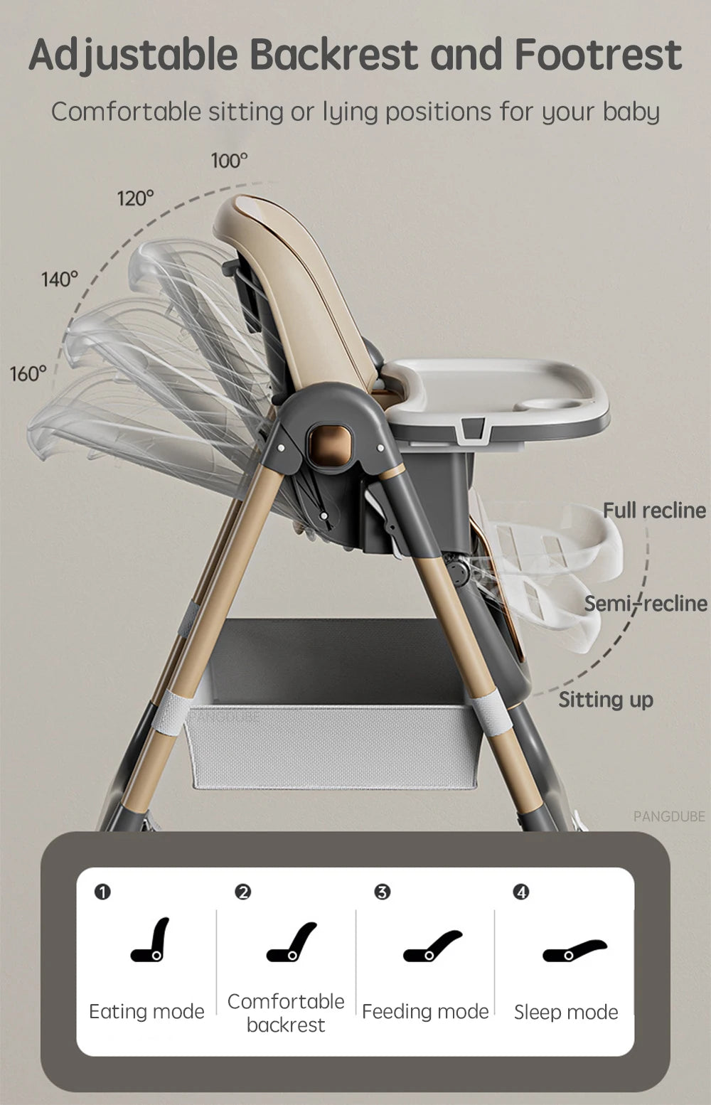 Baby High Chair Feeding Seat Reclining