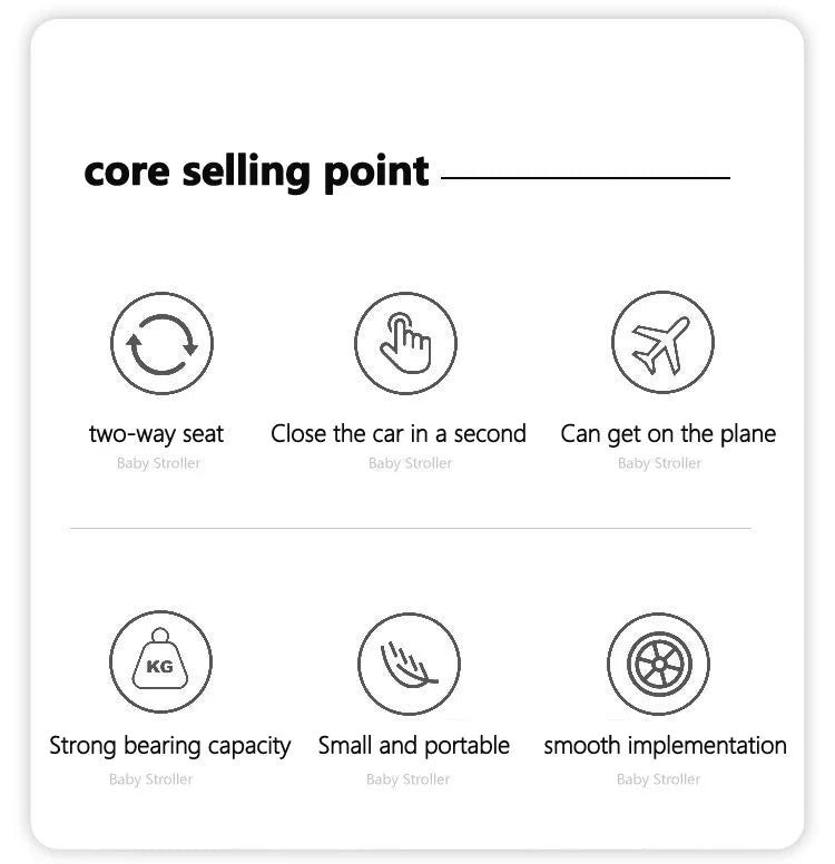 Baby Stroller Lightweight, Two-Way Seats