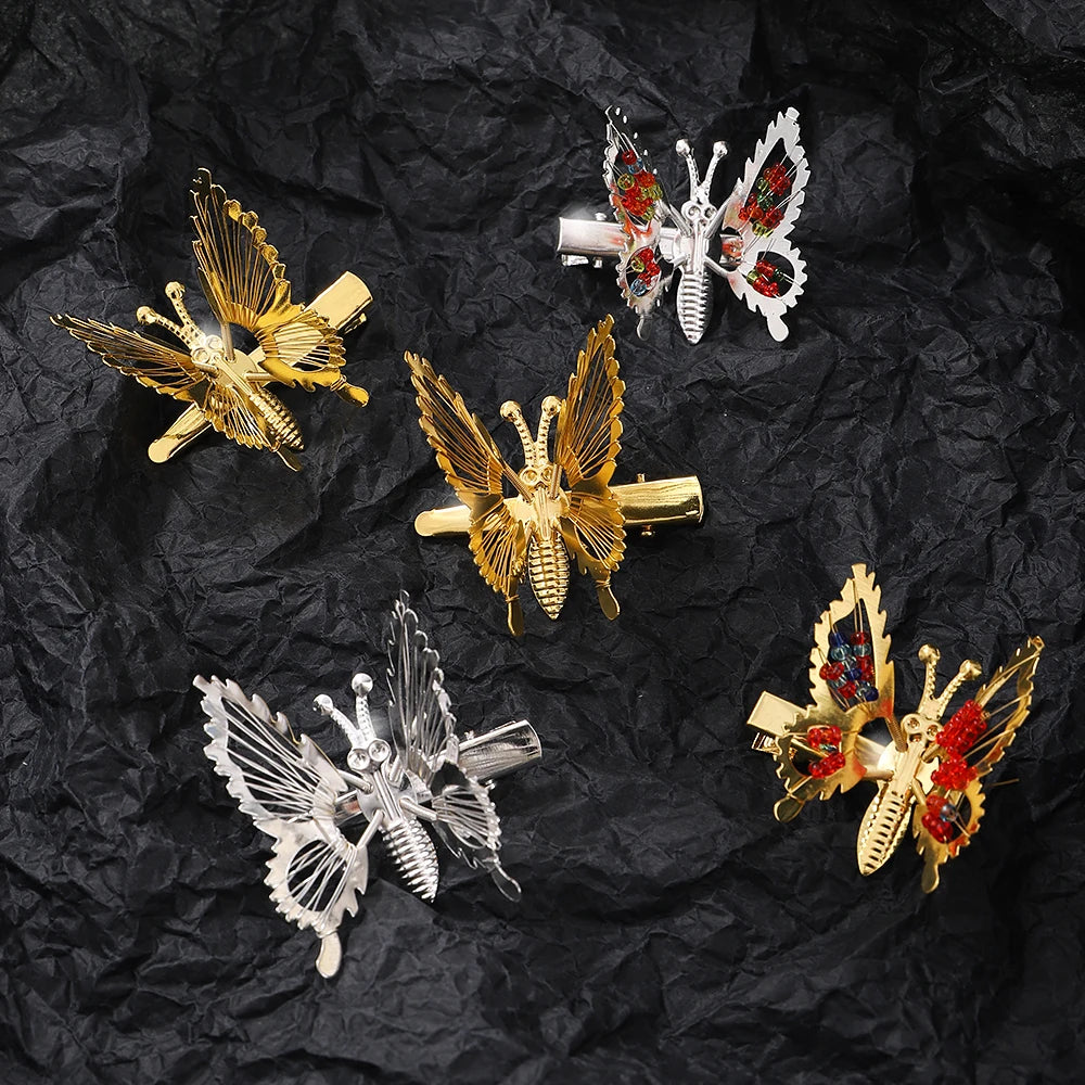 2pcs/set Metal Clip Move Simulation Butterfly