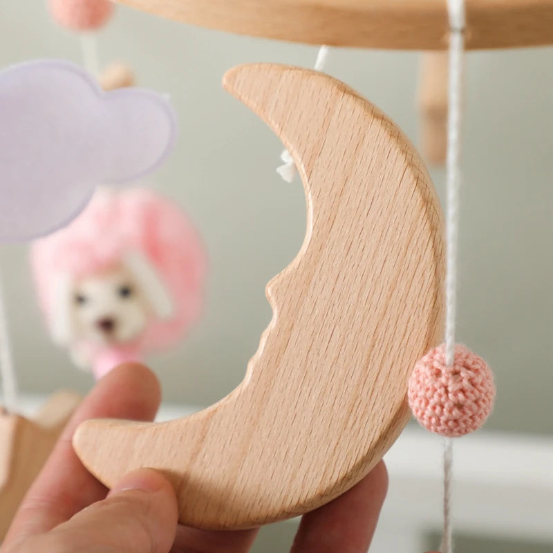 Wooden Baby Rattle Mobile 0-12Month