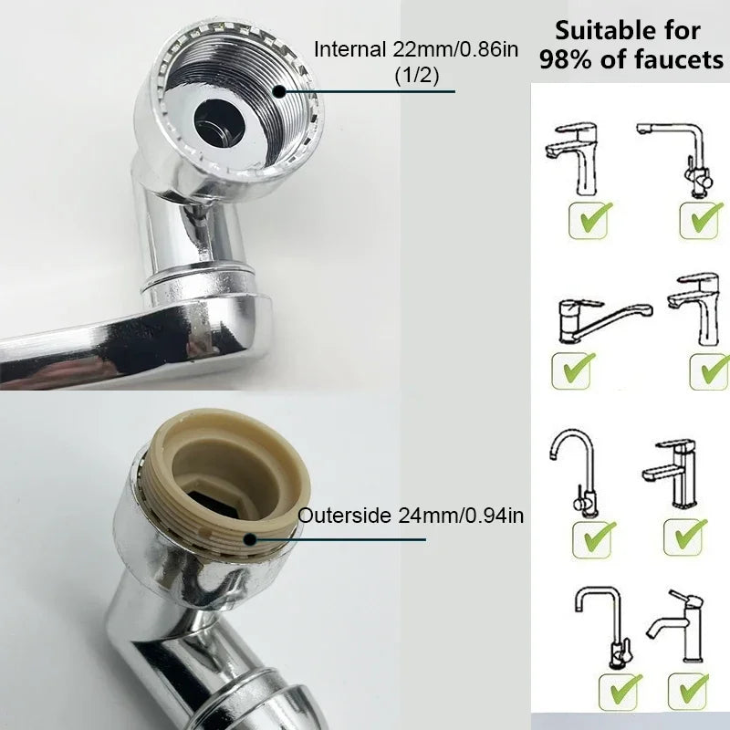 1080° Rotatable Extension Faucet Sprayer