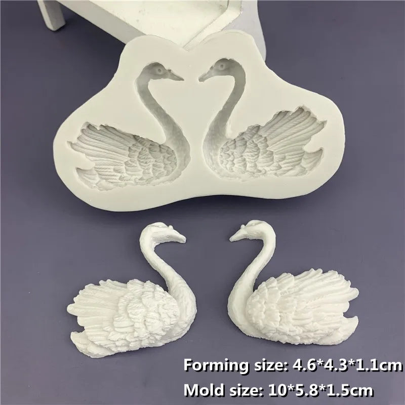 1 Pair Little Swans Silicone Mold