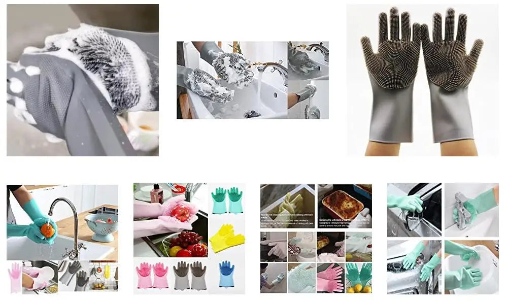 Dishwashing Cleaning Gloves Magic Silicone Rubber