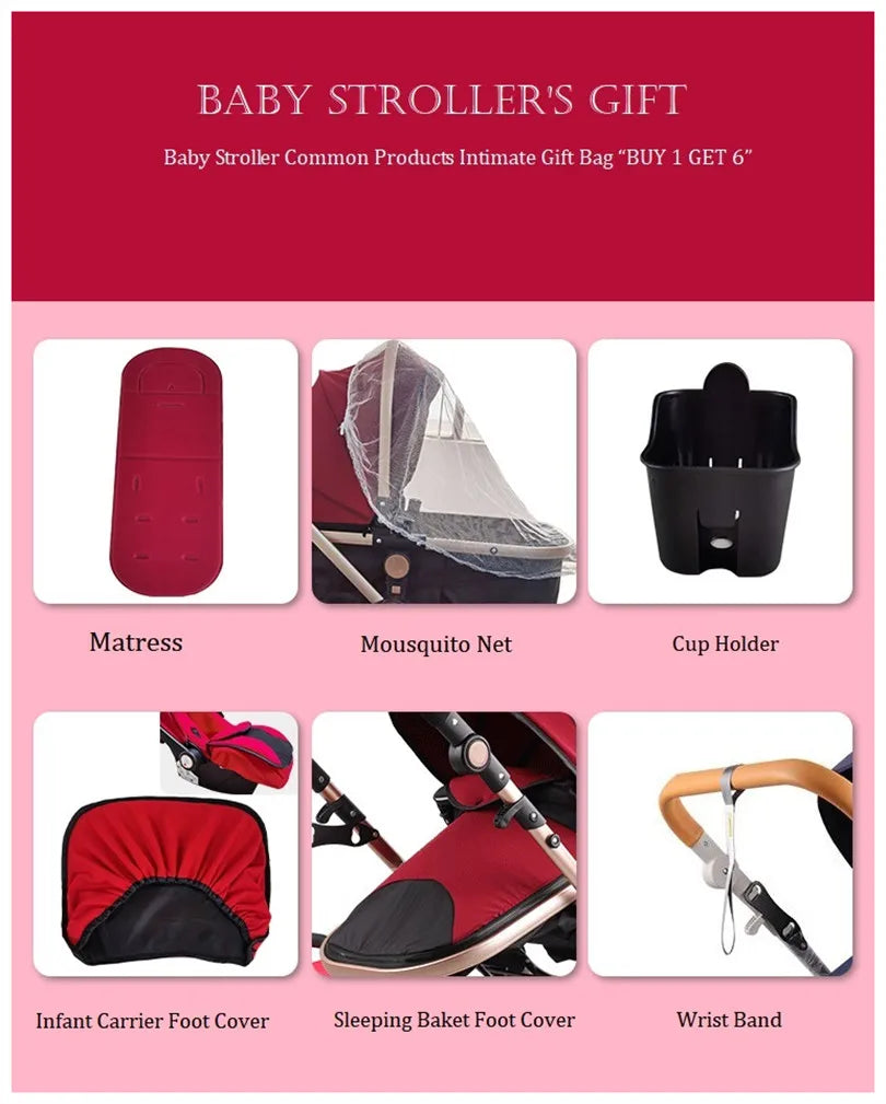 Baby Carriage 3 IN 1 Portable Travel Pram