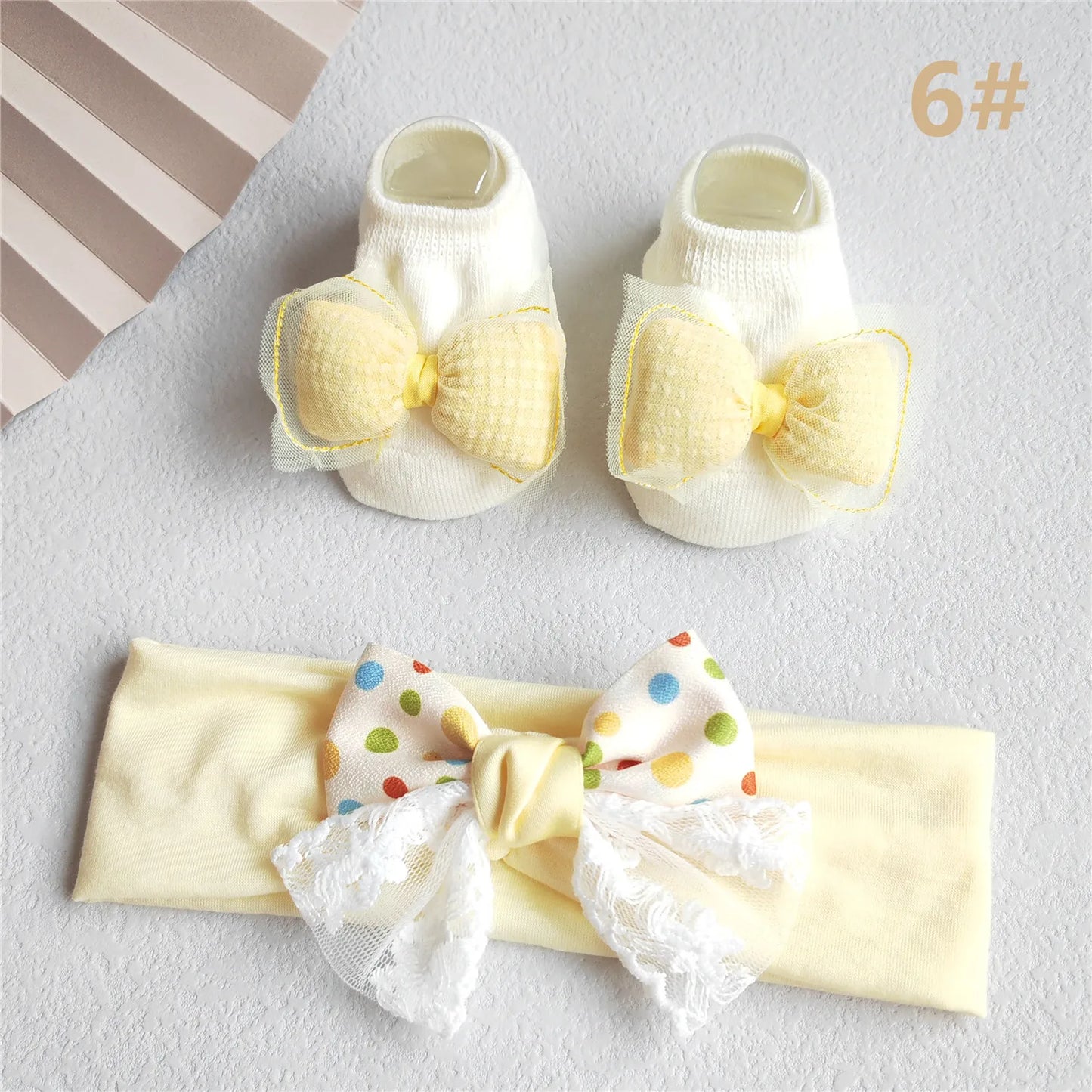 2Pcs/Set Lace Flower Baby Girl Headband Socks