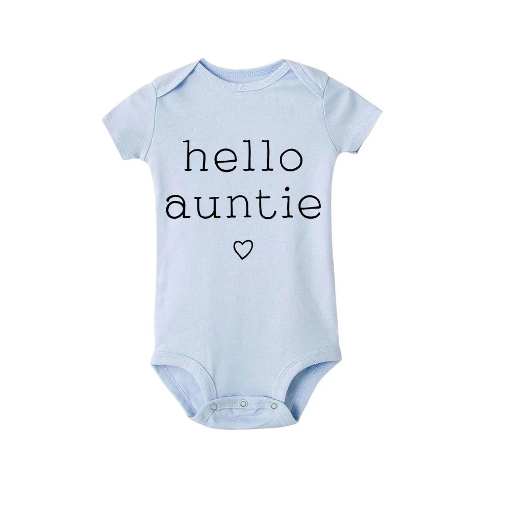 Hello Grandma Grandpa Newborn Baby Summer  Bodysuits