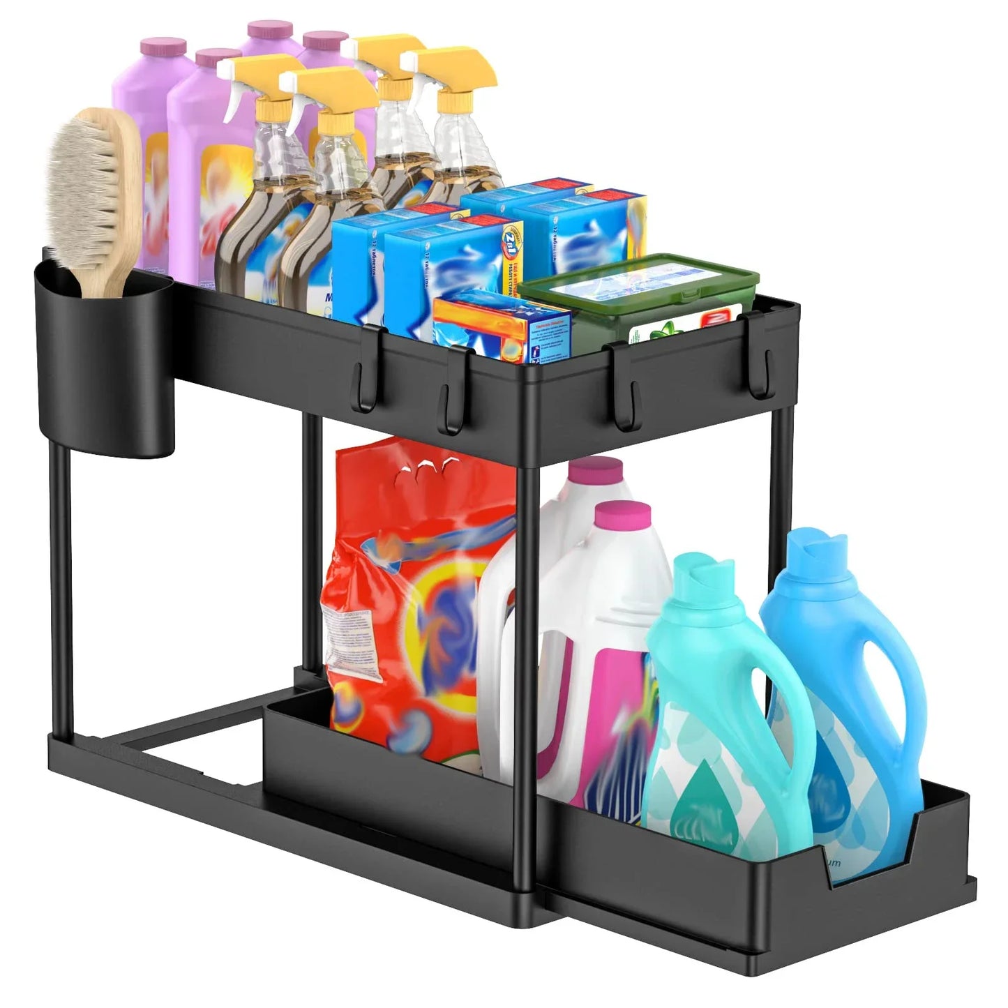 2 Tier Sliding Drawer Under Sink Storage Organizer