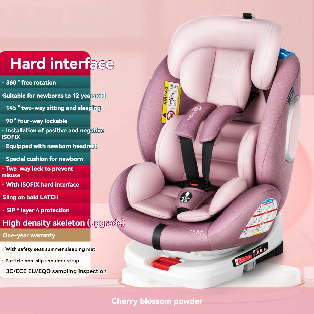 360-degree rotating child safety seat 0-12 years old