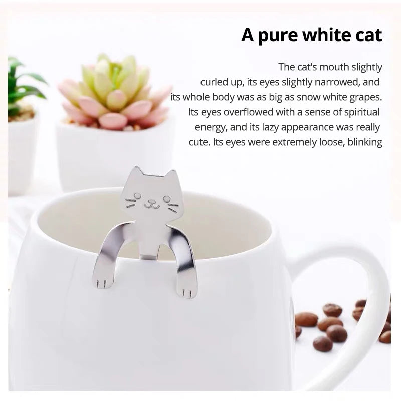 4pcs/set Stainless Steel Mini Cat Kitten Design