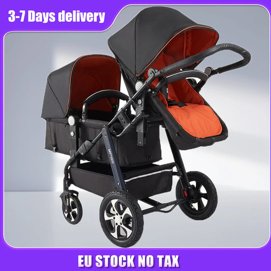 New Twins Baby Stroller with Four Wheels for Easy Mobility