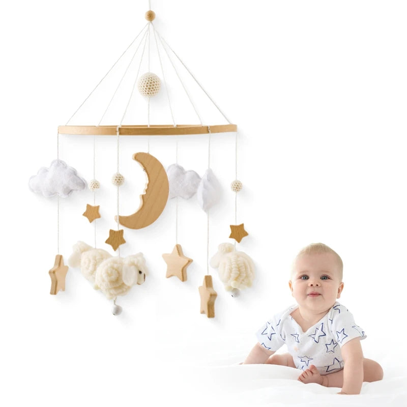 Wooden Baby Rattle Mobile 0-12Month