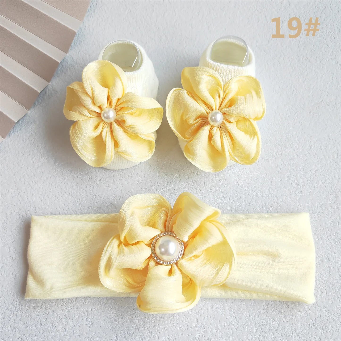 2Pcs/Set Lace Flower Baby Girl Headband Socks