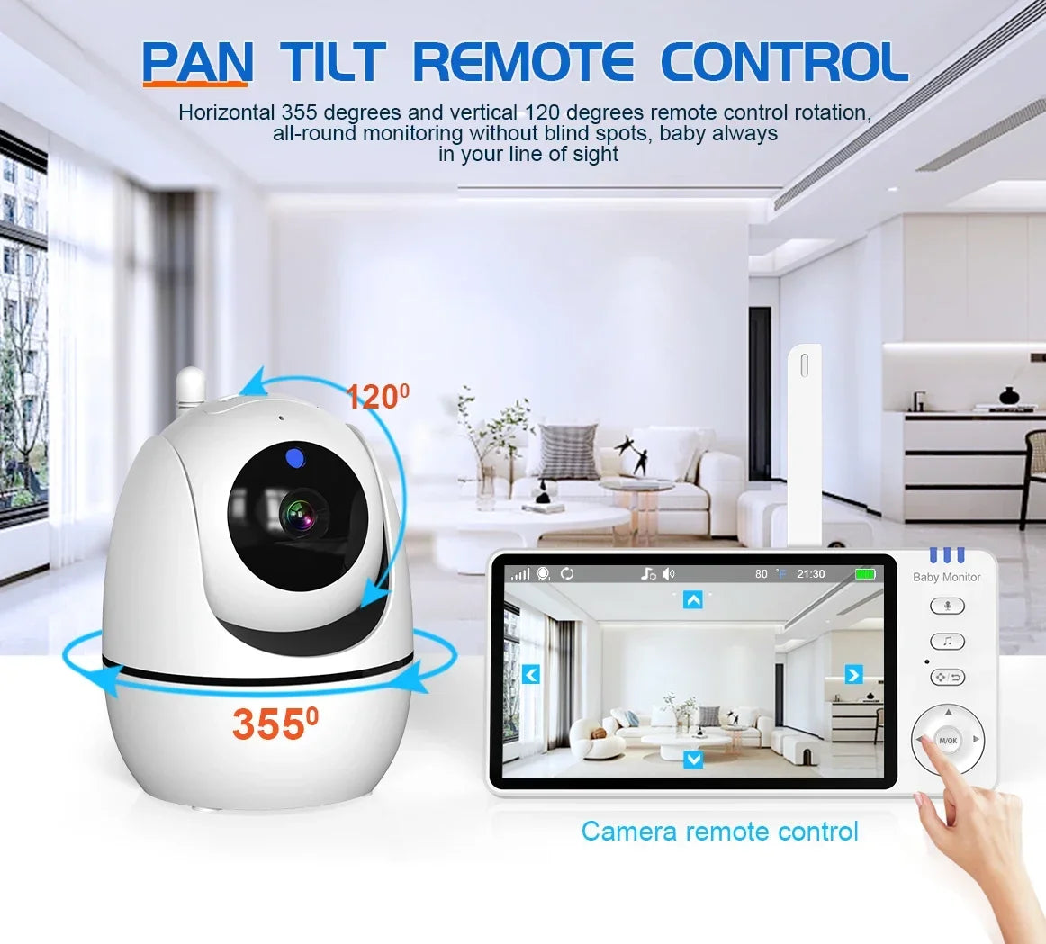 Camera 2.4G Mother Kids Surveillance PTZ Video Cams Temperture Display Home Security Cam