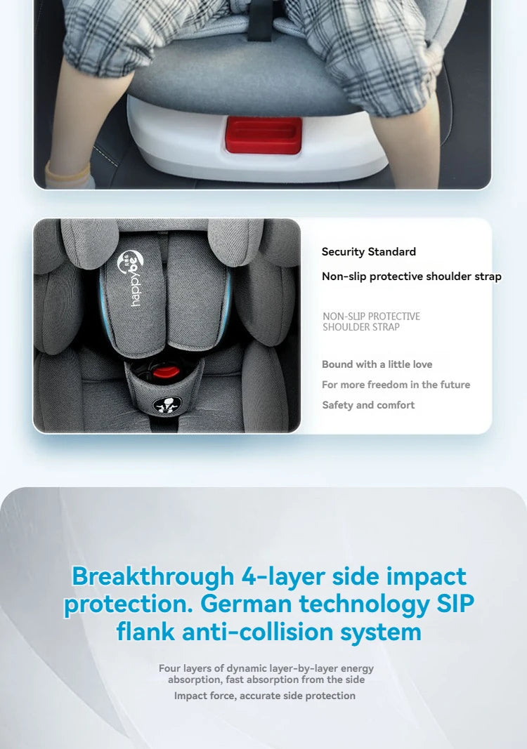 360-degree rotating child safety seat 0-12 years old