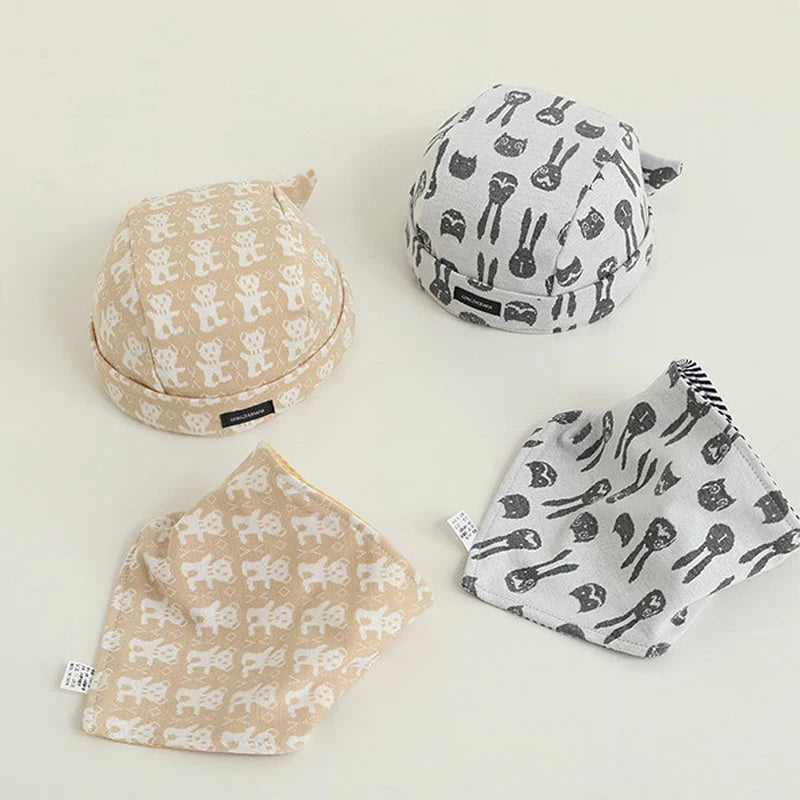 Cute Bear Print Baby Hat Spring