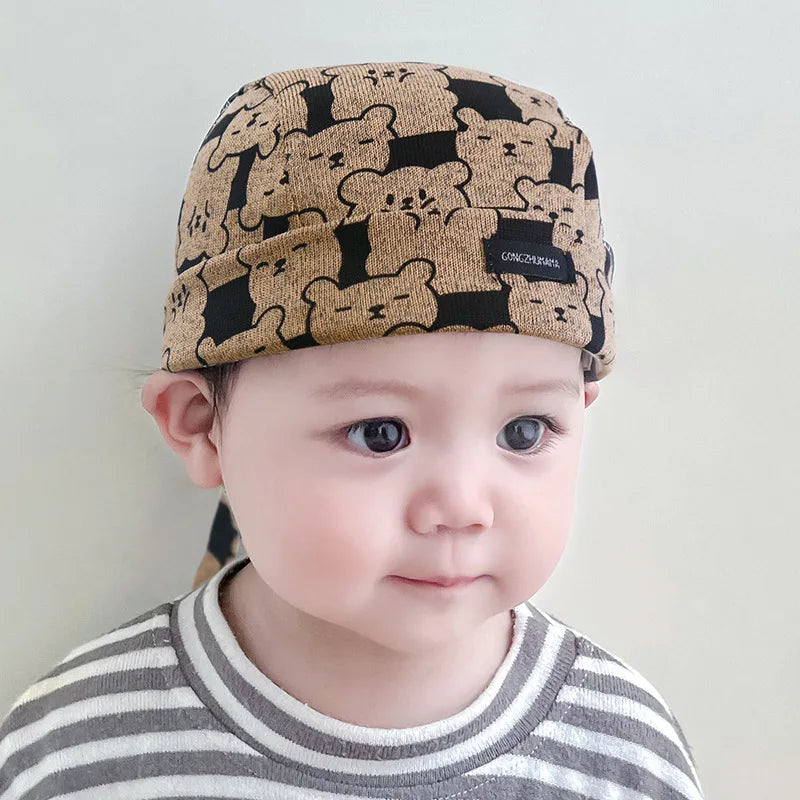 Cute Bear Print Baby Hat Spring