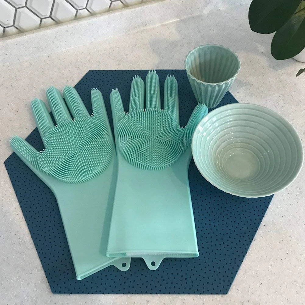 Dishwashing Cleaning Gloves Magic Silicone Rubber