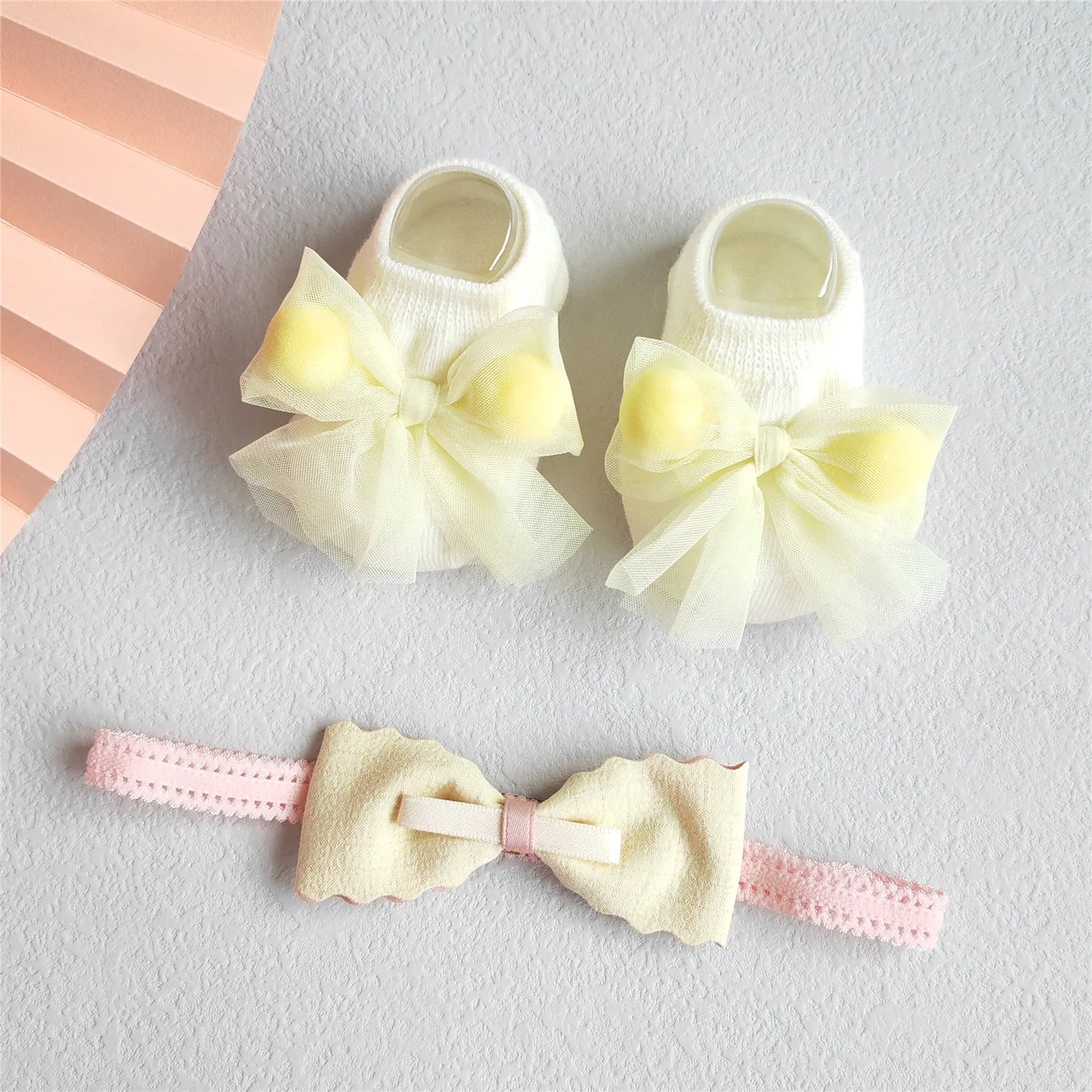 2Pcs/Set Lace Flower Baby Girl Headband Socks