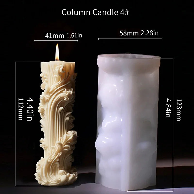 European Cylindrical Aromatherapy Candle Silicone Mold