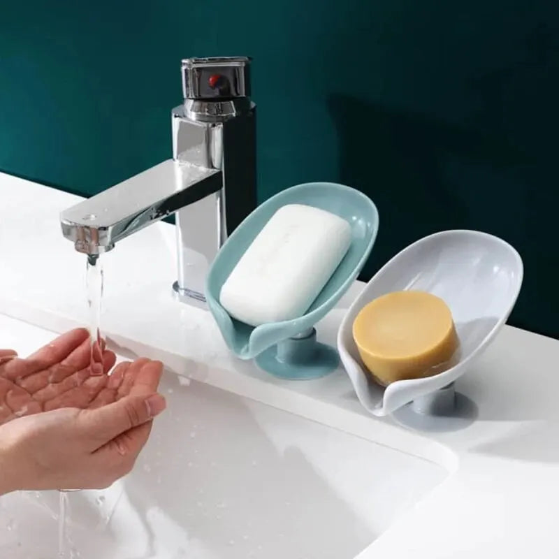 2pcs Drain Soap Holder Leaf Shape