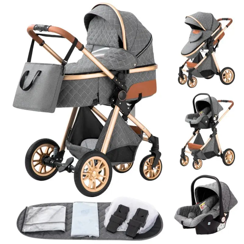 3 in 1 Baby Stroller Easy Folding