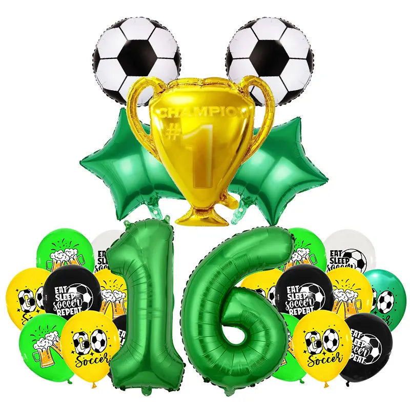 Soccer Football Birthday Decorations Aluminum Film Balloon Tableware Plate Cup Napkins Tablecloth Baby Shower Party Supplies