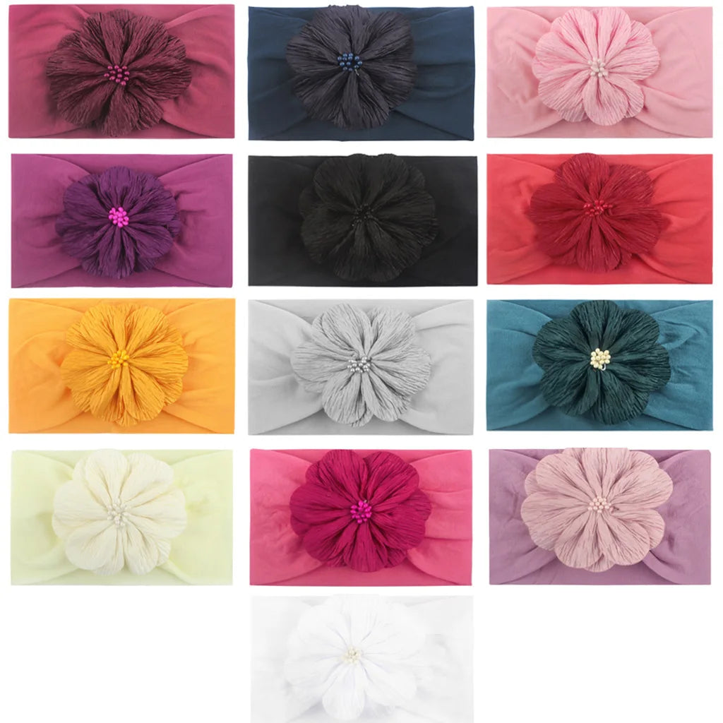 13 Colors Flower Baby Headband Soft and Elastic