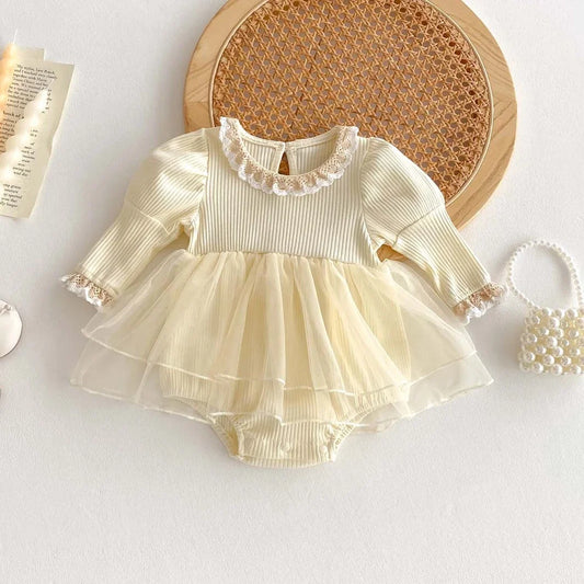 Baby Girl Fall New Long-sleeved Lace Bodysuit