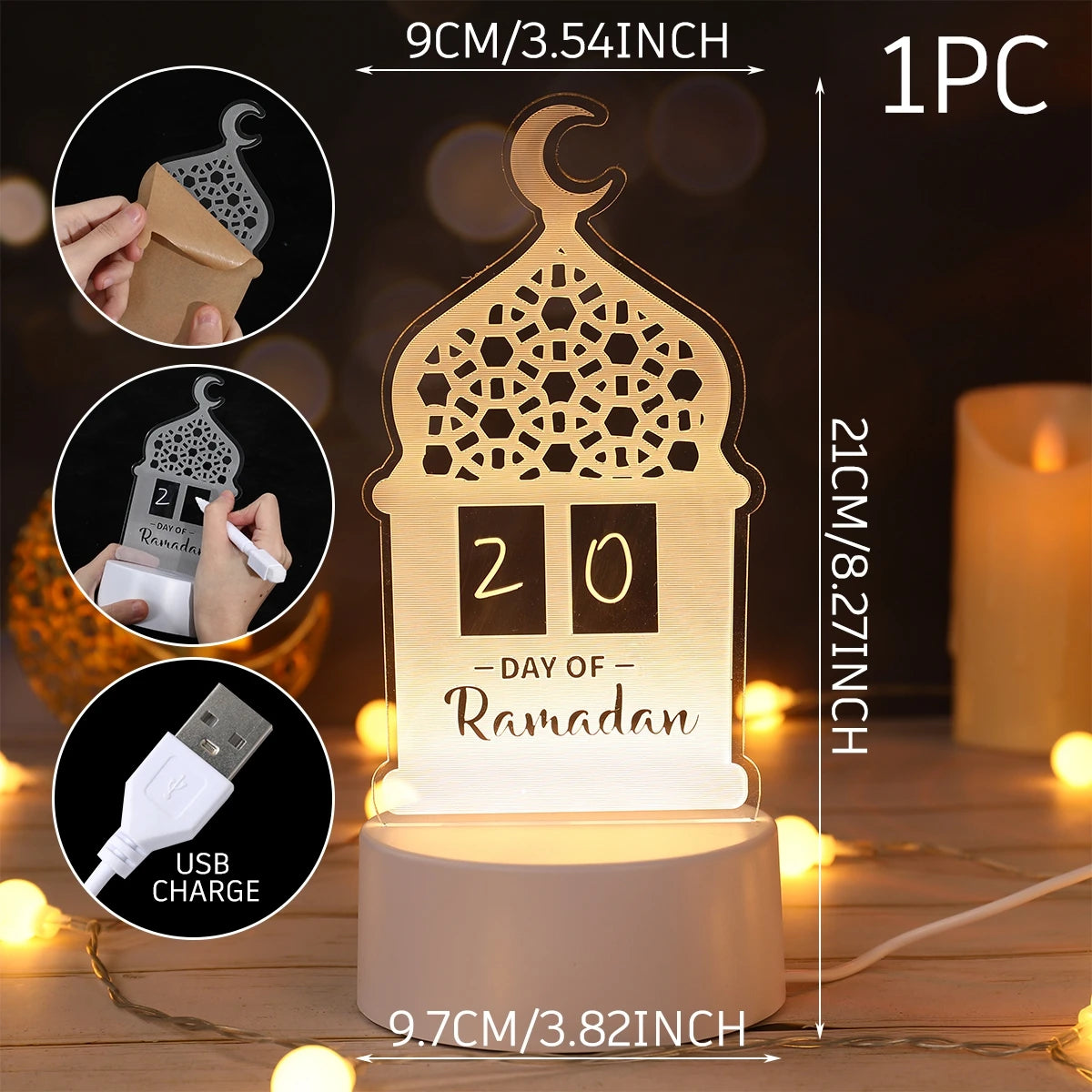 Night Light Mubarak Ramadan Decoration