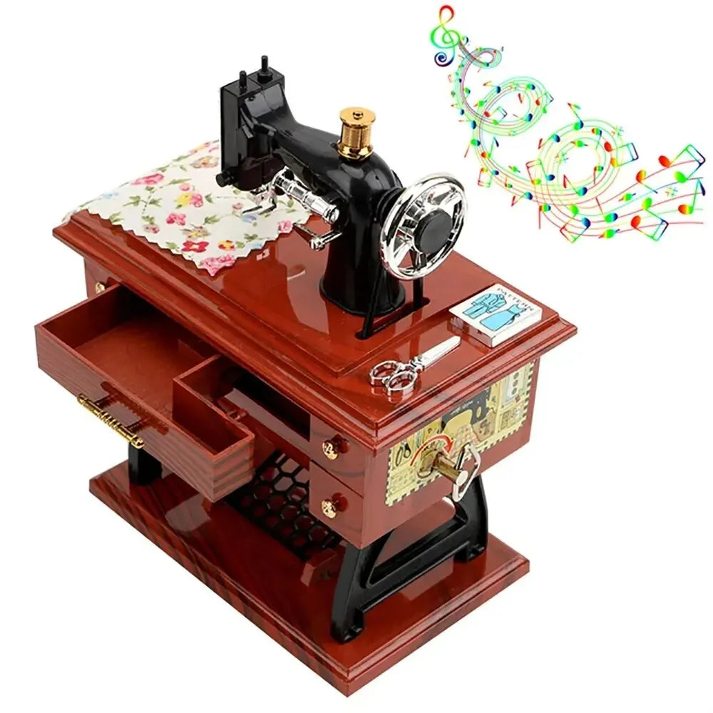 1pc Mini Sewing Machine Style Music Box