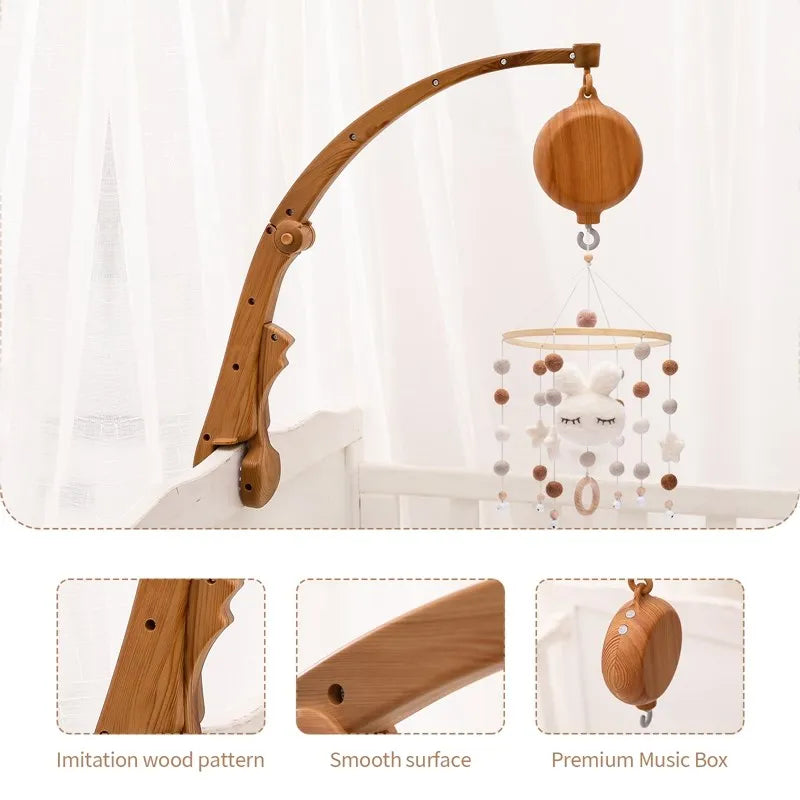 Wooden Baby Rattle Mobile 0-12Month