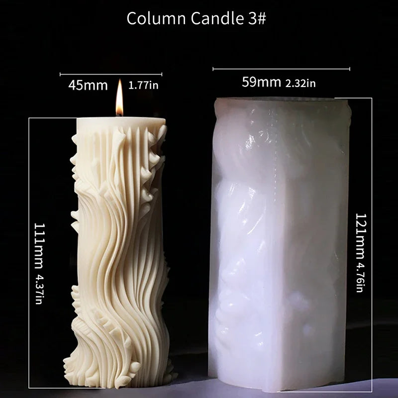 European Cylindrical Aromatherapy Candle Silicone Mold