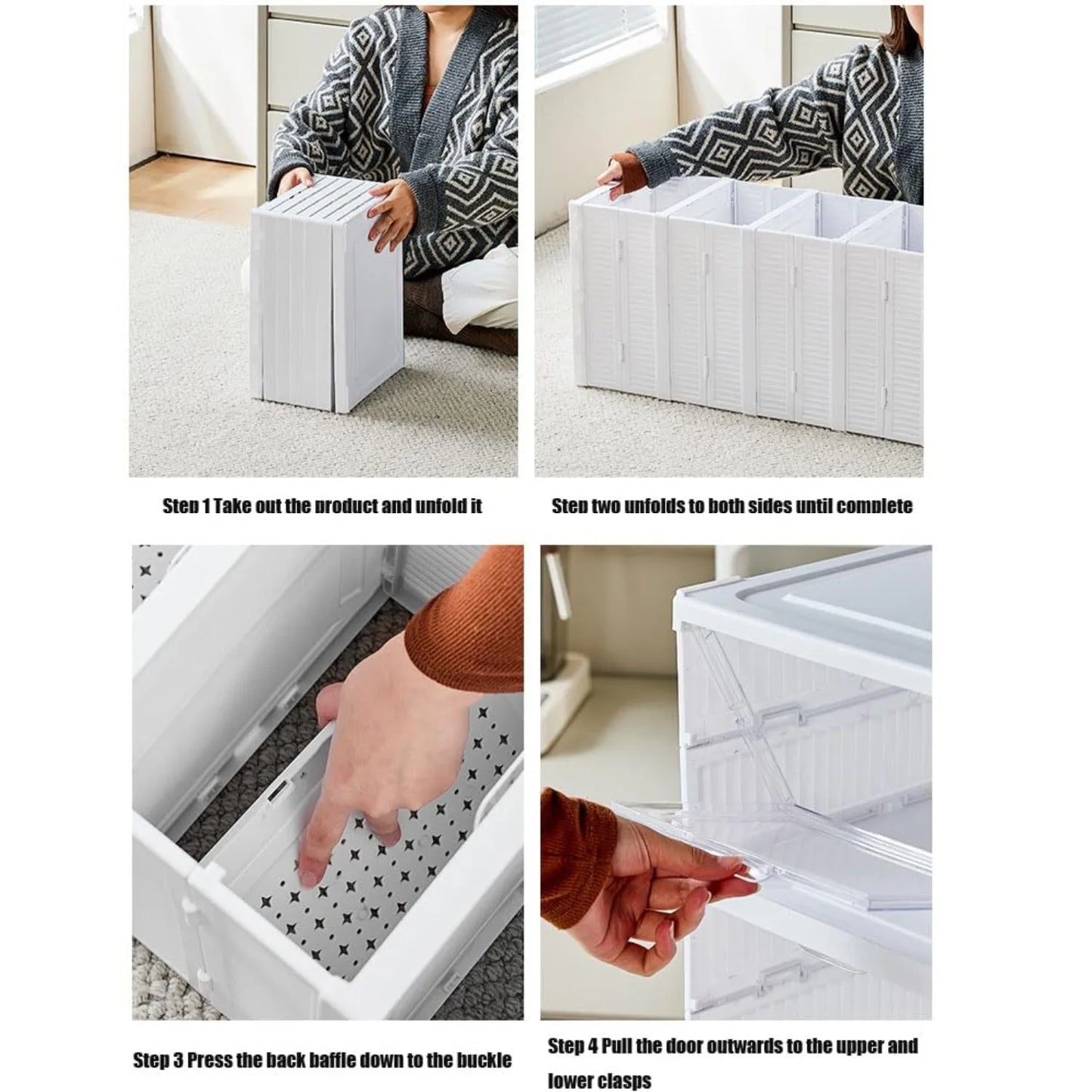 Plastic Shoe Organizer - Stackable and Foldable