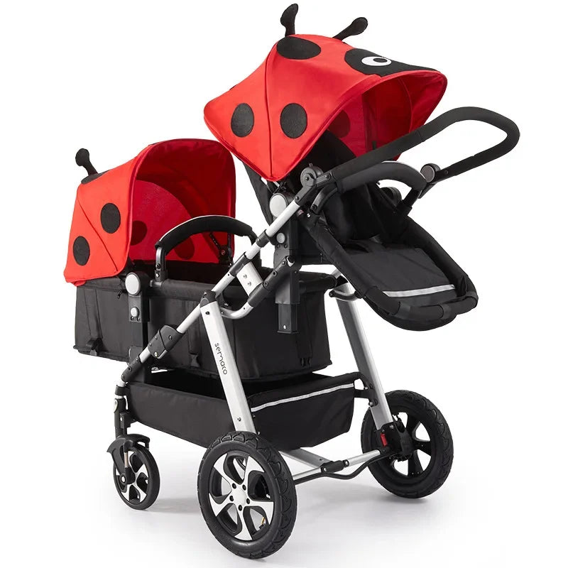 New Twins Baby Stroller with Four Wheels for Easy Mobility