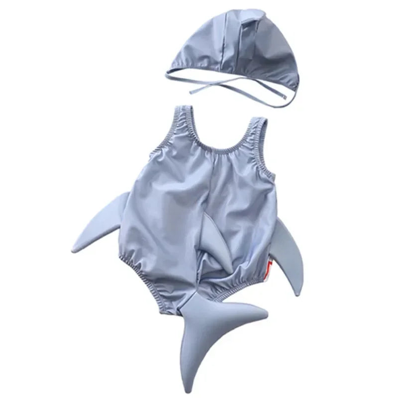 New Children's Swimsuits Adorable Shark-themed One-piece Swimsuits