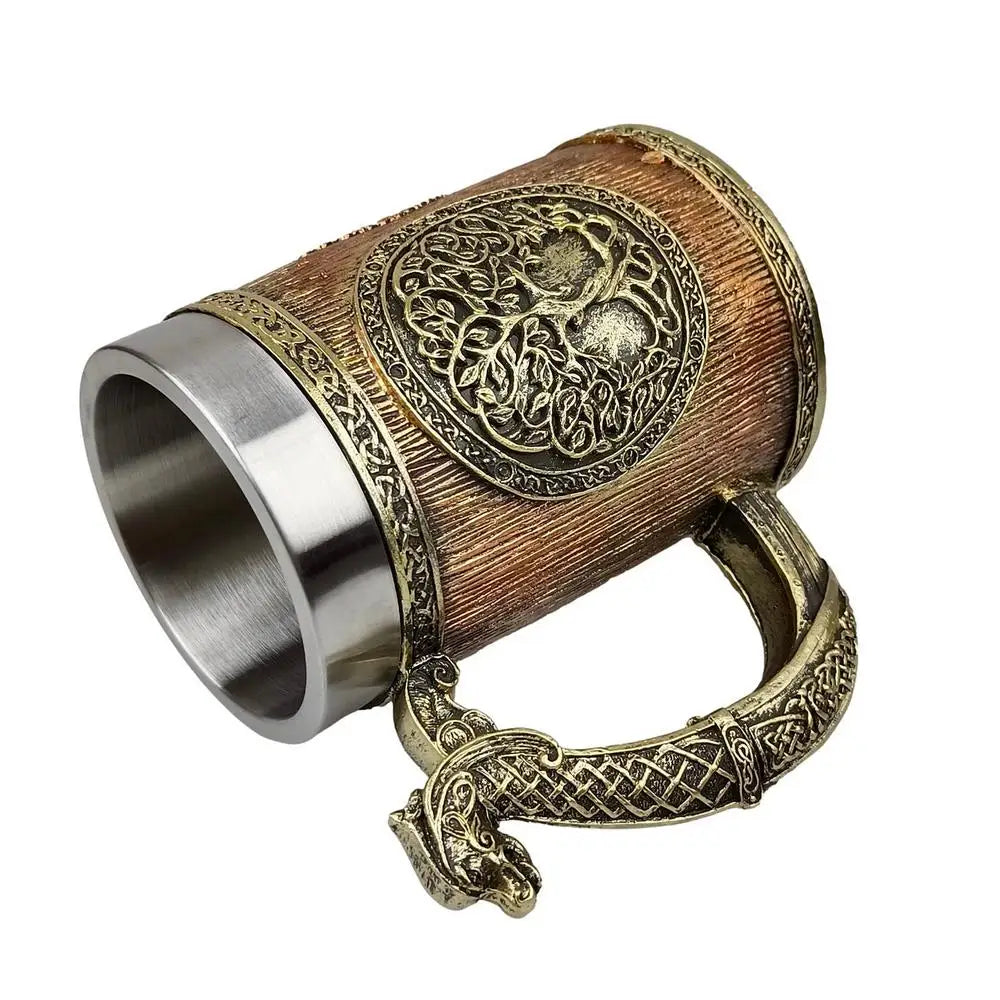 Viking Wood style Beer Mug