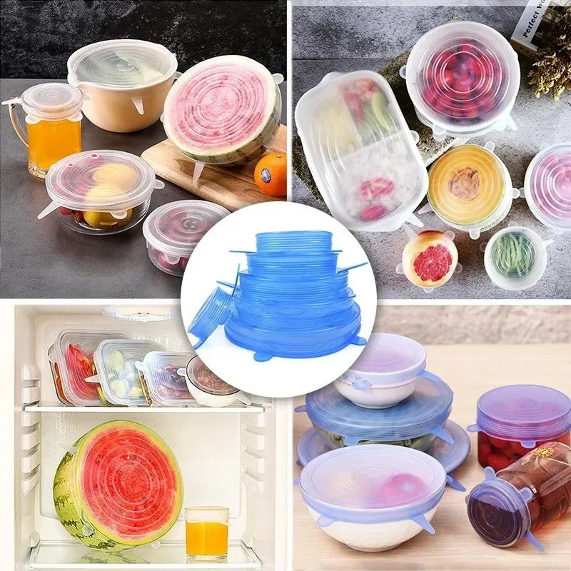 6Pcs Silicone Fresh-keeping Cover Reusable