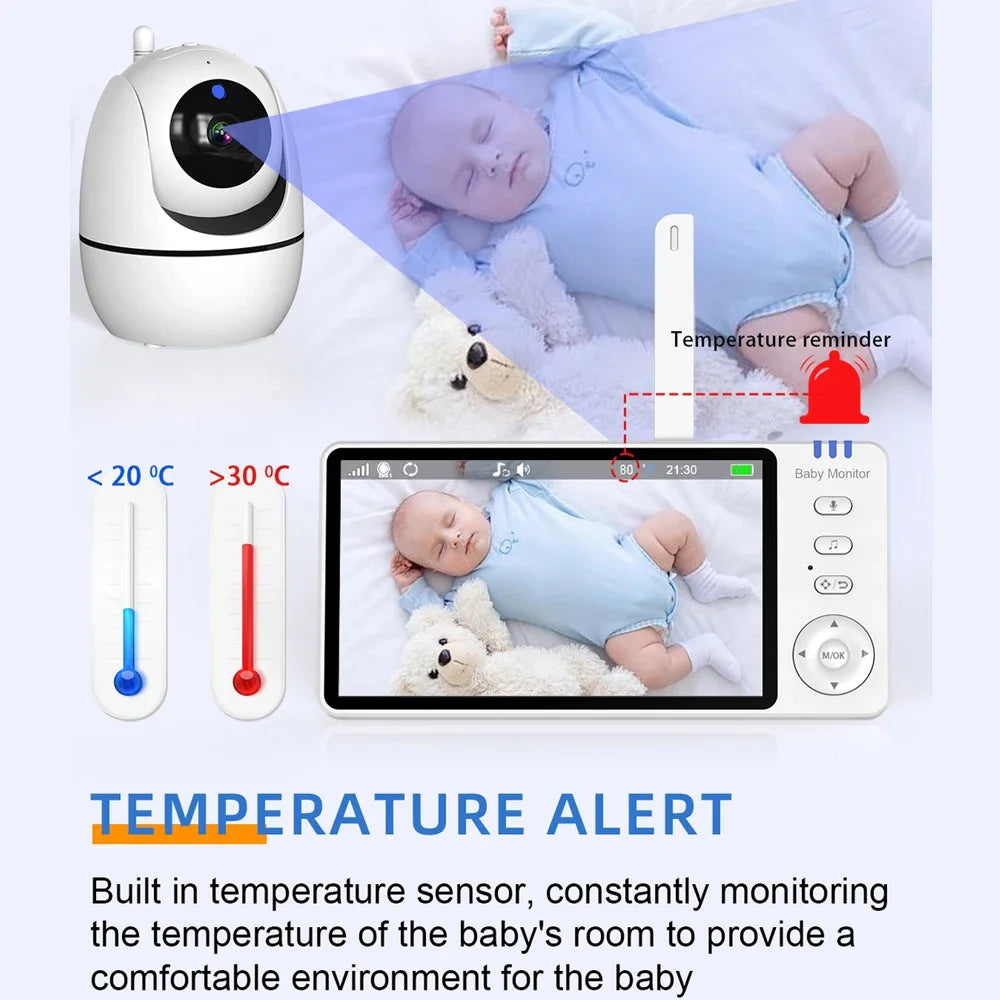 Camera 2.4G Mother Kids Surveillance PTZ Video Cams Temperture Display Home Security Cam