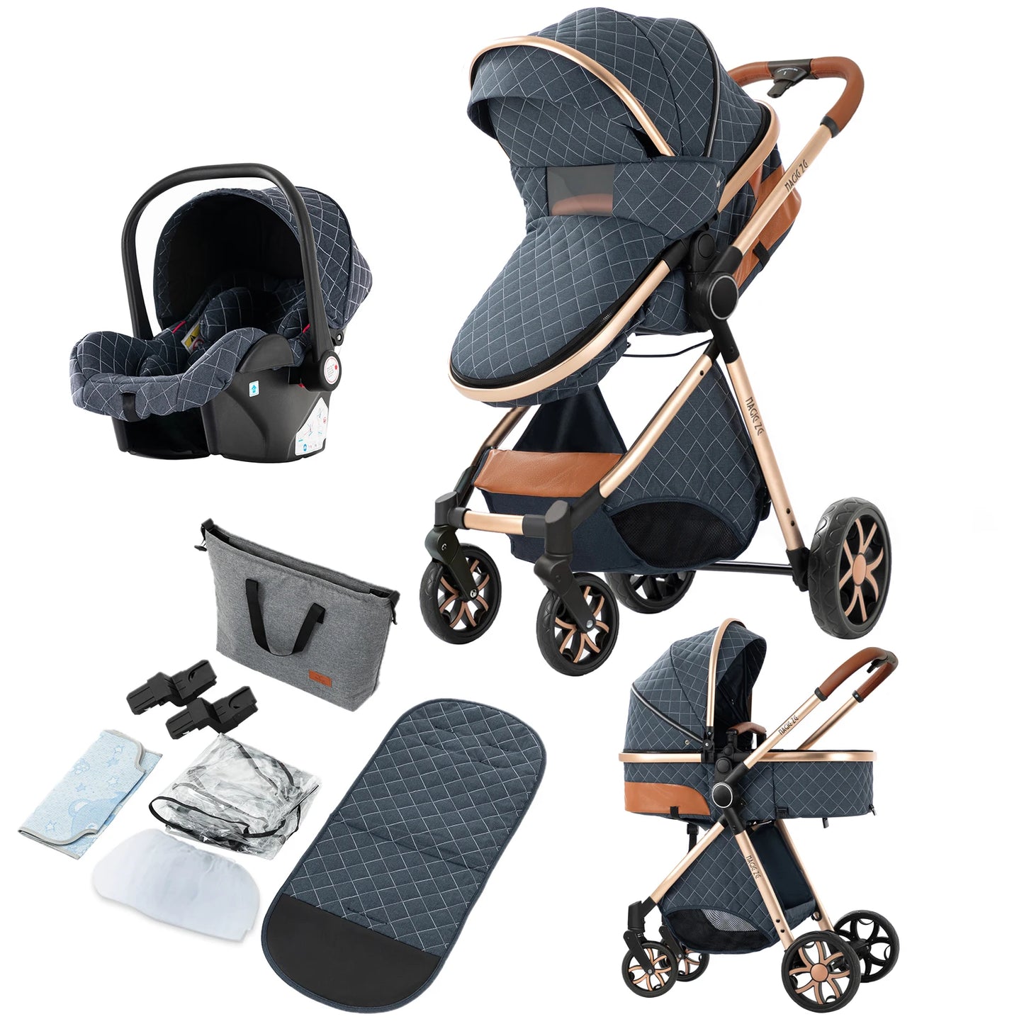 Baby Carriage 3 IN 1 Portable Travel Pram