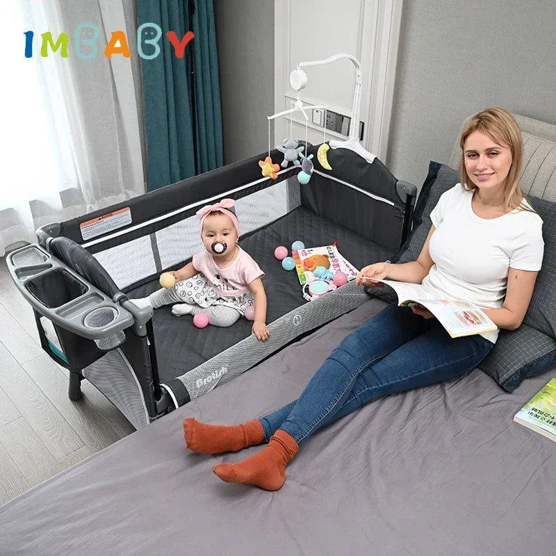 Portable Cribs for Baby with Diaper Table