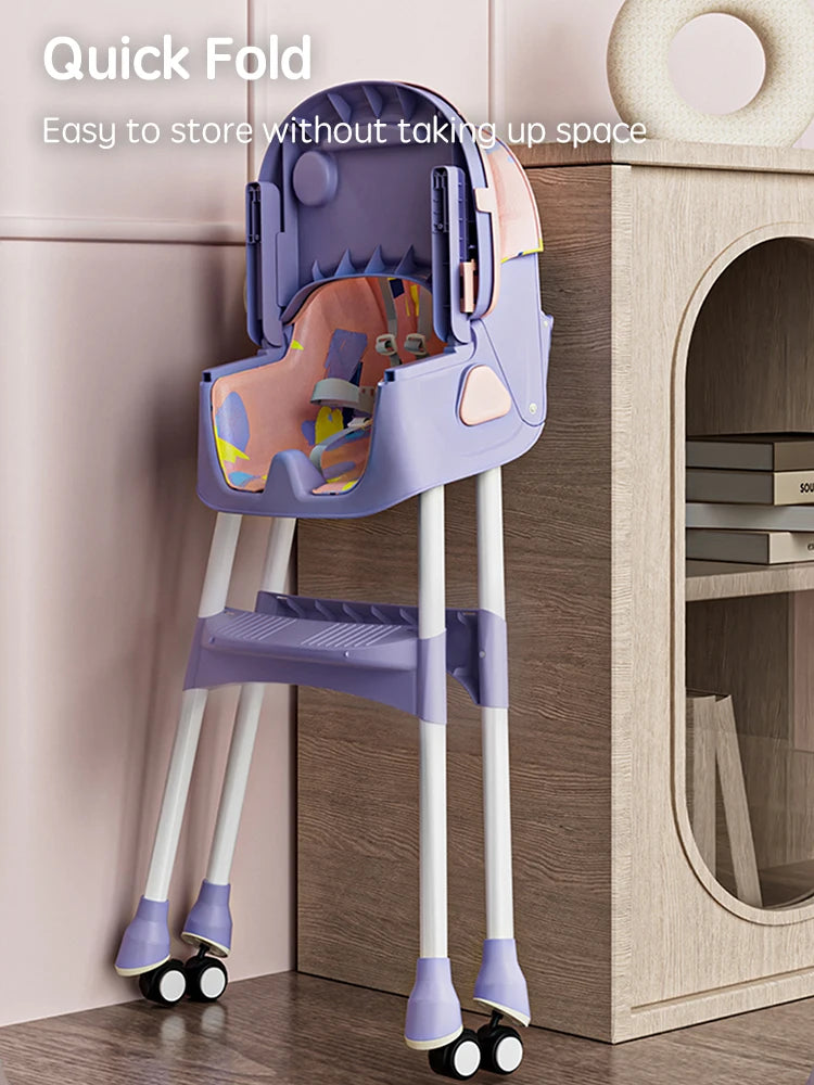 Foldable Baby High Chair Reclining