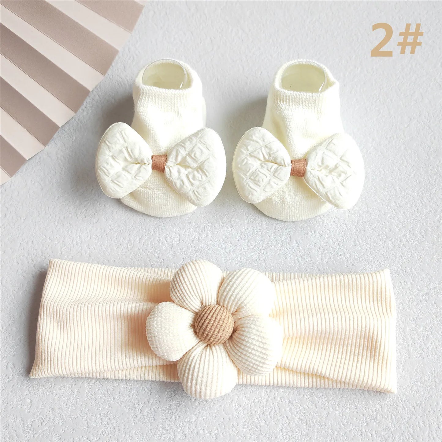 2Pcs/Set Lace Flower Baby Girl Headband Socks