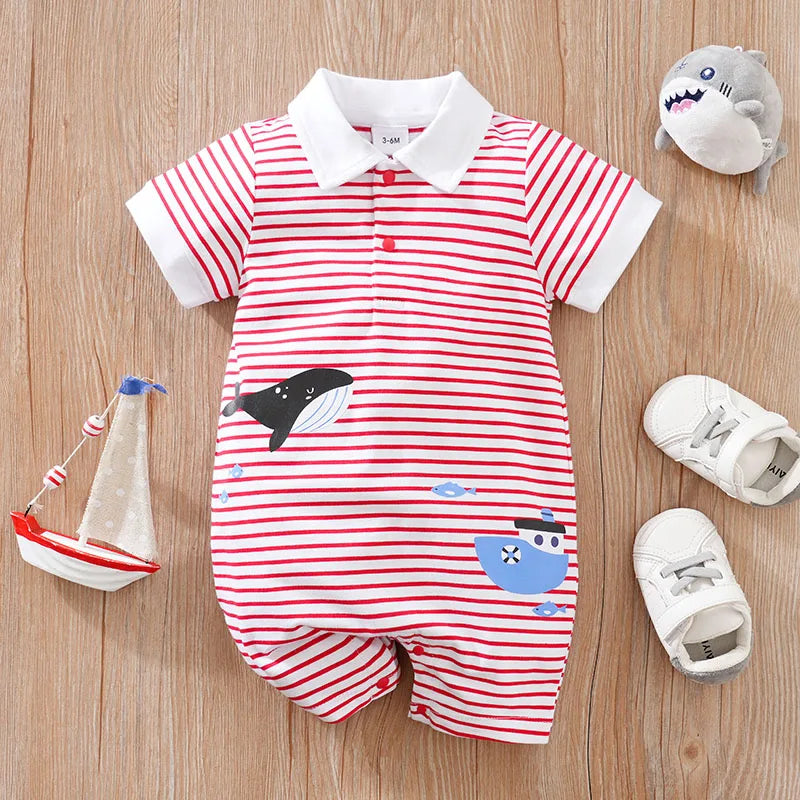 Casual Short Sleeve Baby Bodysuit