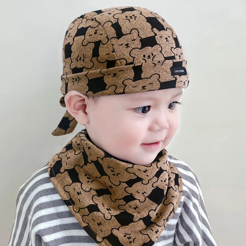 Cute Bear Print Baby Hat Spring